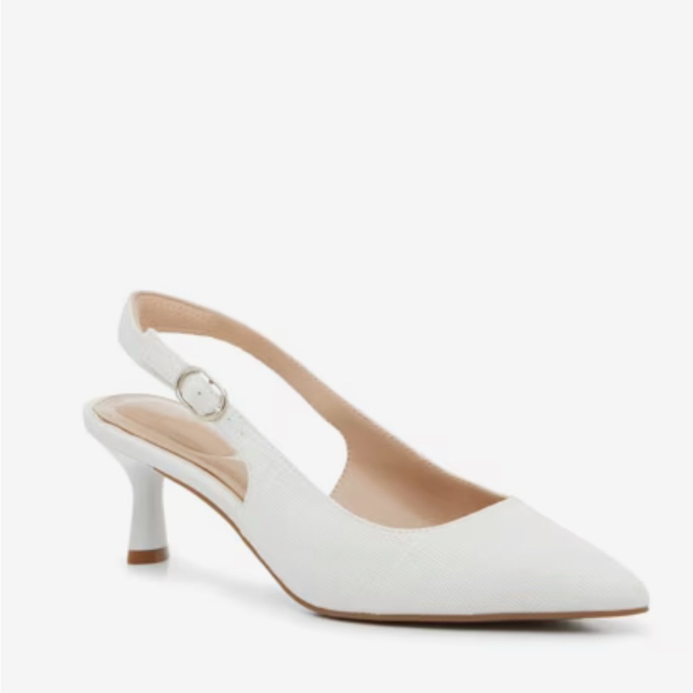 Kelly & Katie Jamet White Slingback Heels